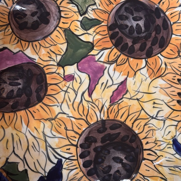Sunflower Ceramic Art Dish by Heather goldminc - Picture 2 of 5